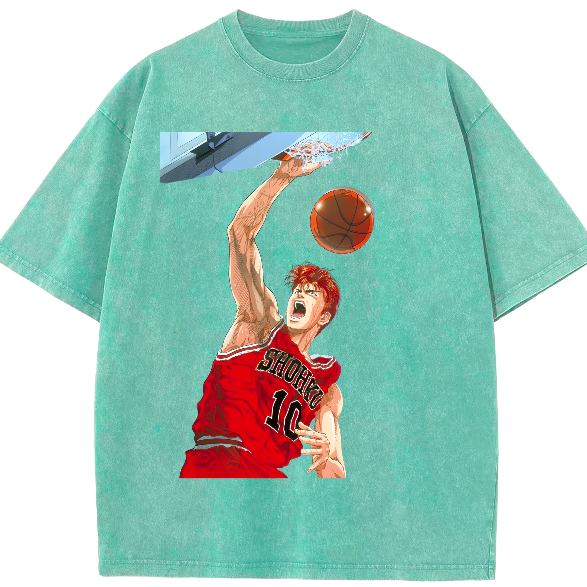 （画像用） SLAM DUNK／スラムダンク 綿100% ヴィンテージ風 半袖Tシャツ（フロントプリント）
